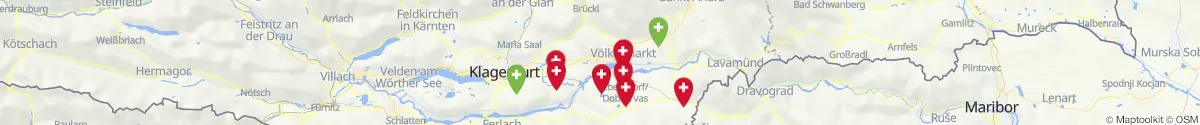 Kartenansicht für Apotheken-Notdienste in der Nähe von Eberndorf (Völkermarkt, Kärnten)